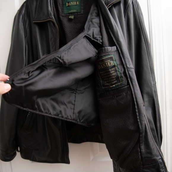 DANIER Men's Black Leather Jacket Size XL- Removable Layers VINTAGE High Quality - Picture 8 of 8